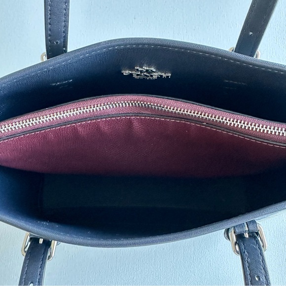 Coach Mollie Tote in Signature Navy and Light Blue Jacquard - Picture 4 of 6